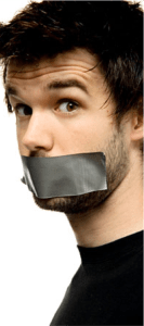 Man with Mouth Taped